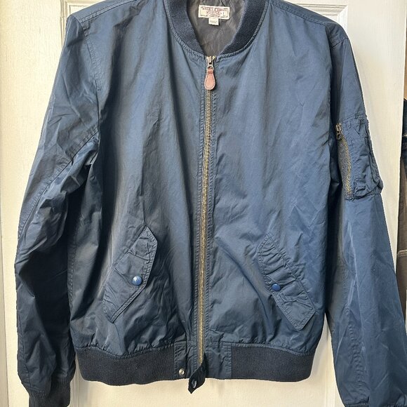 Wallace & Barnes Bomber Jacket in Navy Blue Size Large - Picture 1 of 9